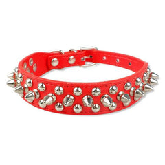 Adjustable Rivet & Spike Studded Pet Collar